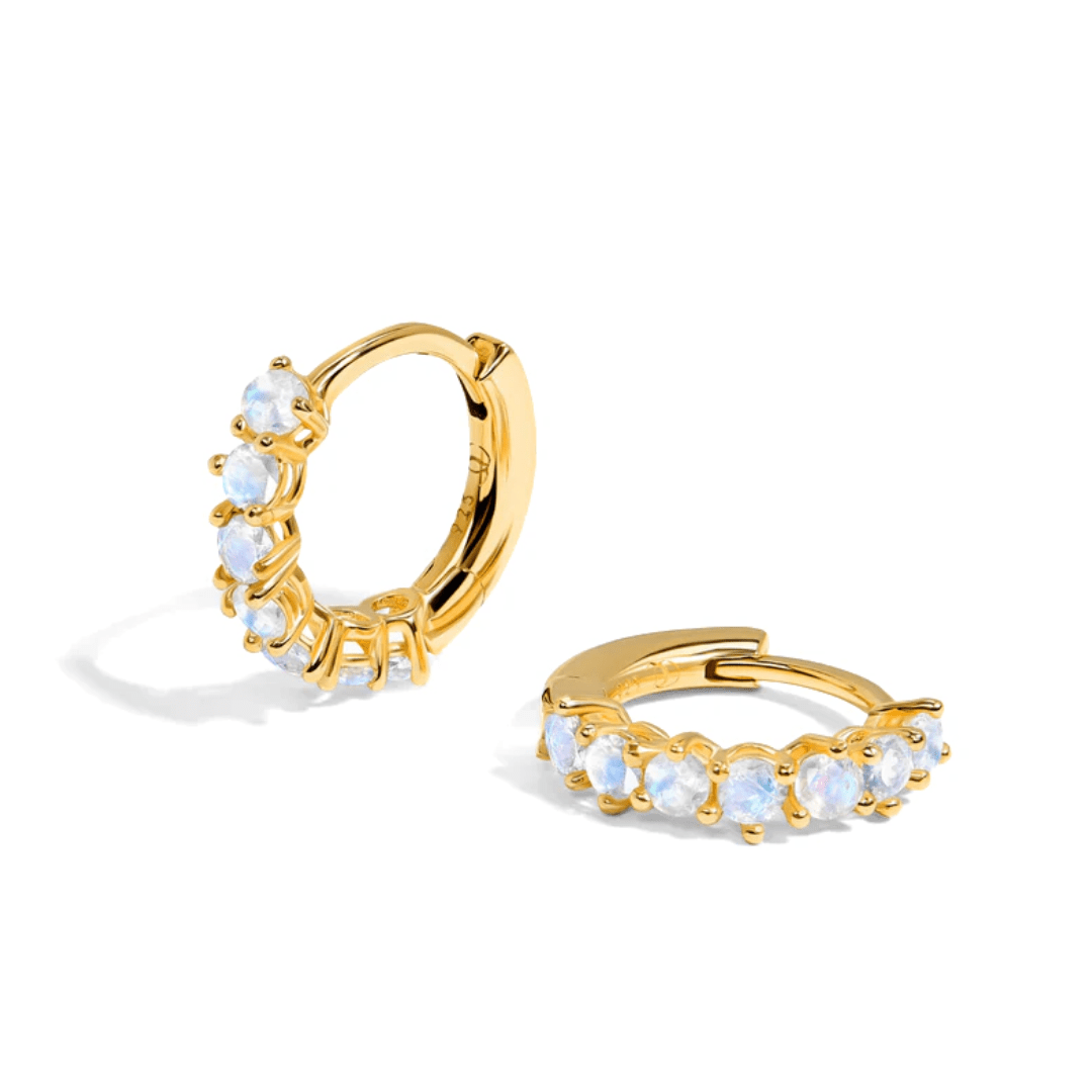 Moonstone Hoop Earrings